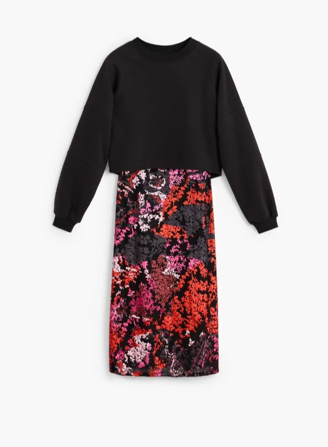 Desigual Multicolour Flocked midi dress for Women | Best Price UAE